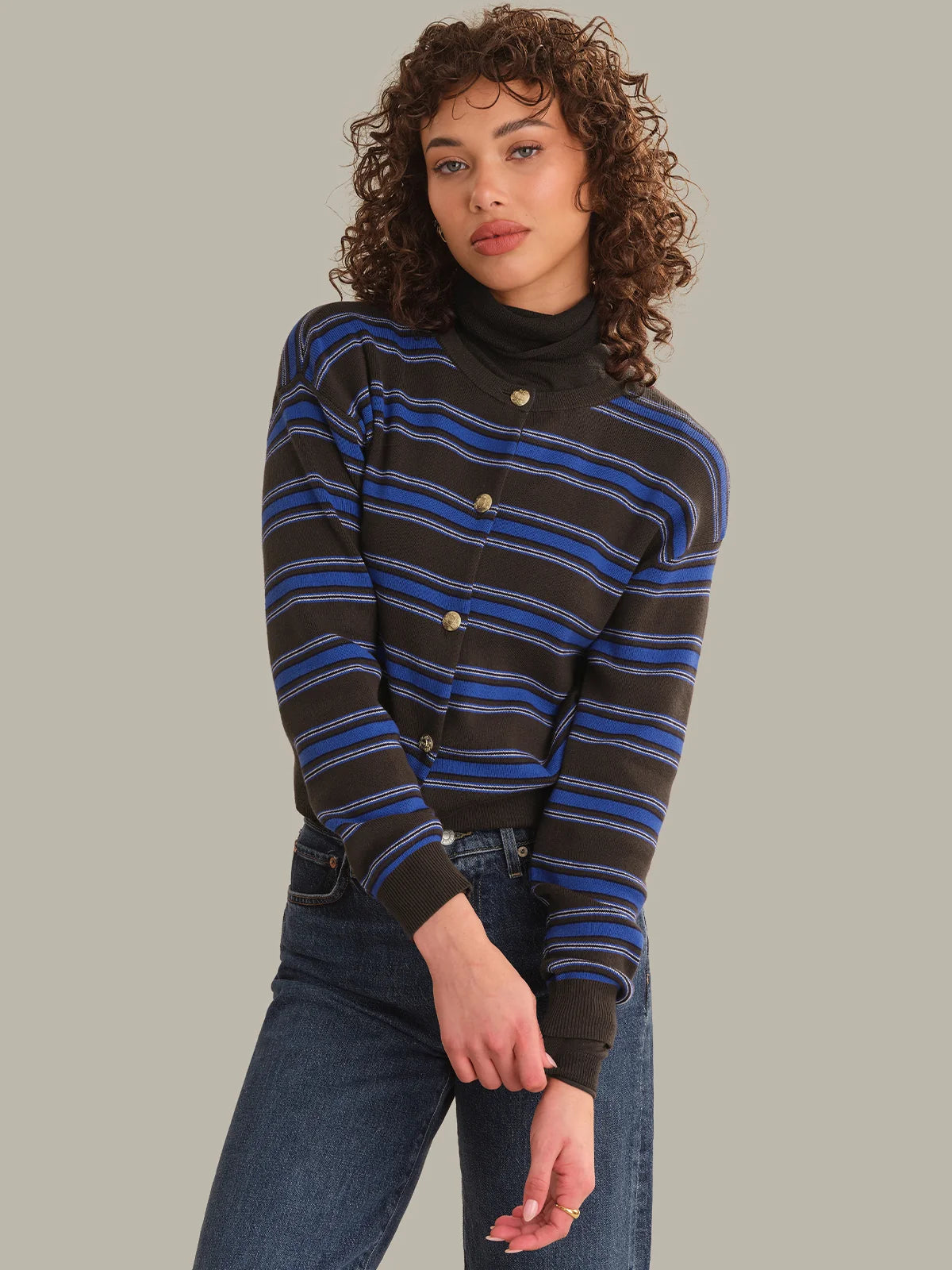 Tove Crewneck Stripe Cardi
