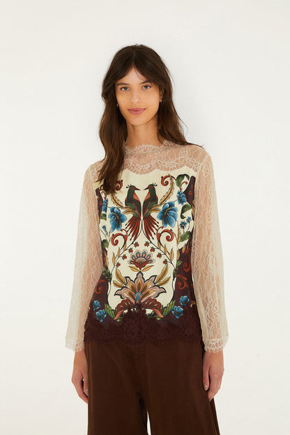 Millena Winter White Long Sleeve Blouse