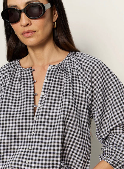 Perfect Gingham Button Blouse