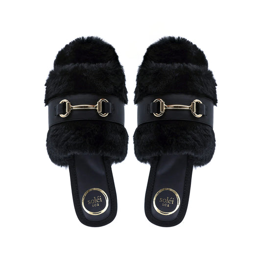 Hanni Belted Fur Clog