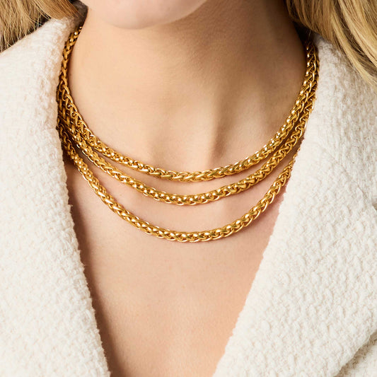 Cobblestone Link Necklace - Gold