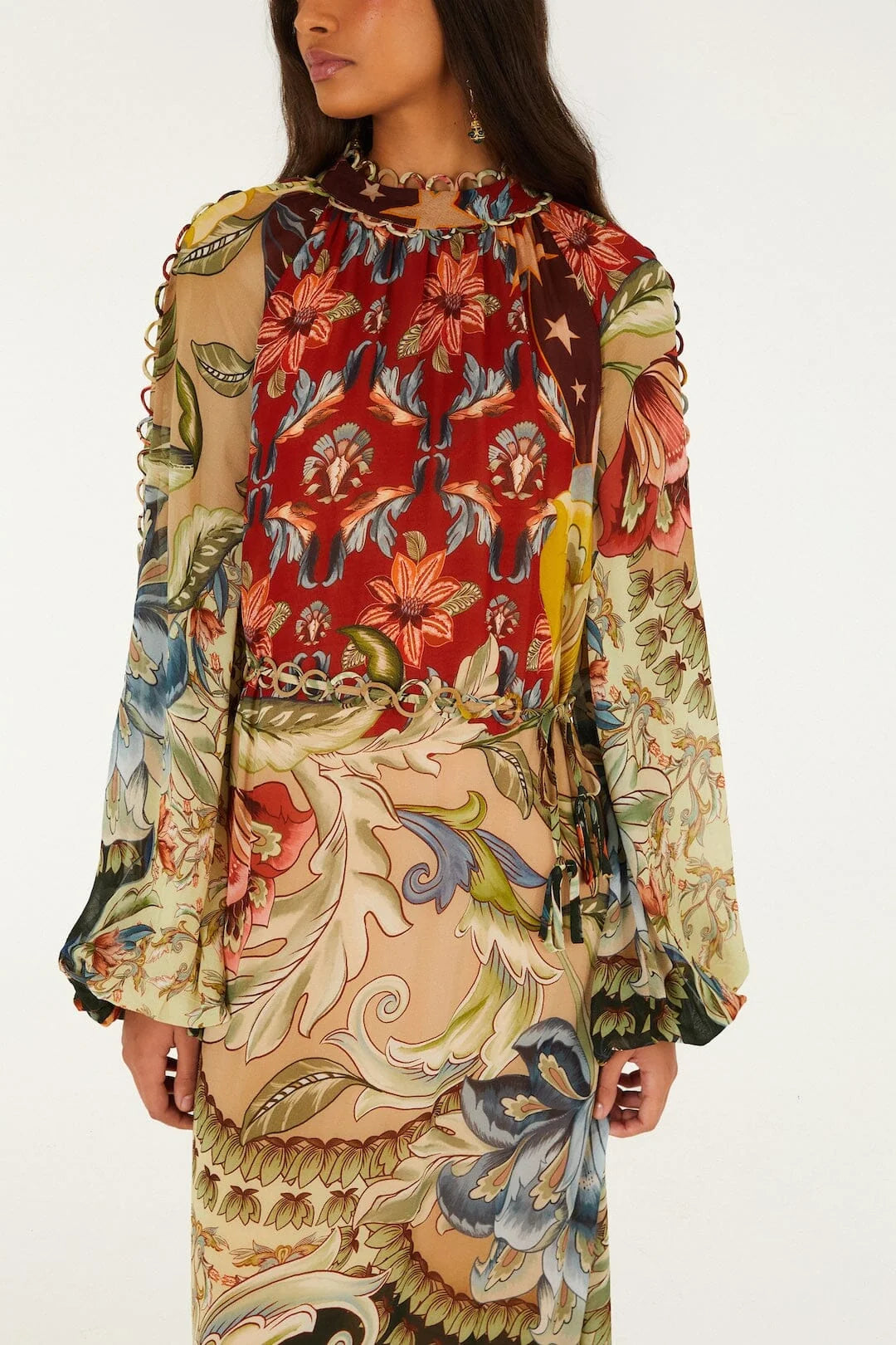 Lunar Boho Multicolor Long Sleeve Maxi Dress