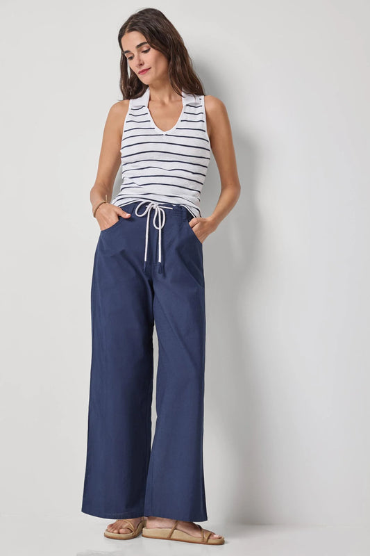 Linen Blend Straight Leg Pant