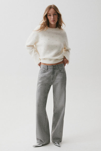 Luna Embellished Crew Neck Sweater