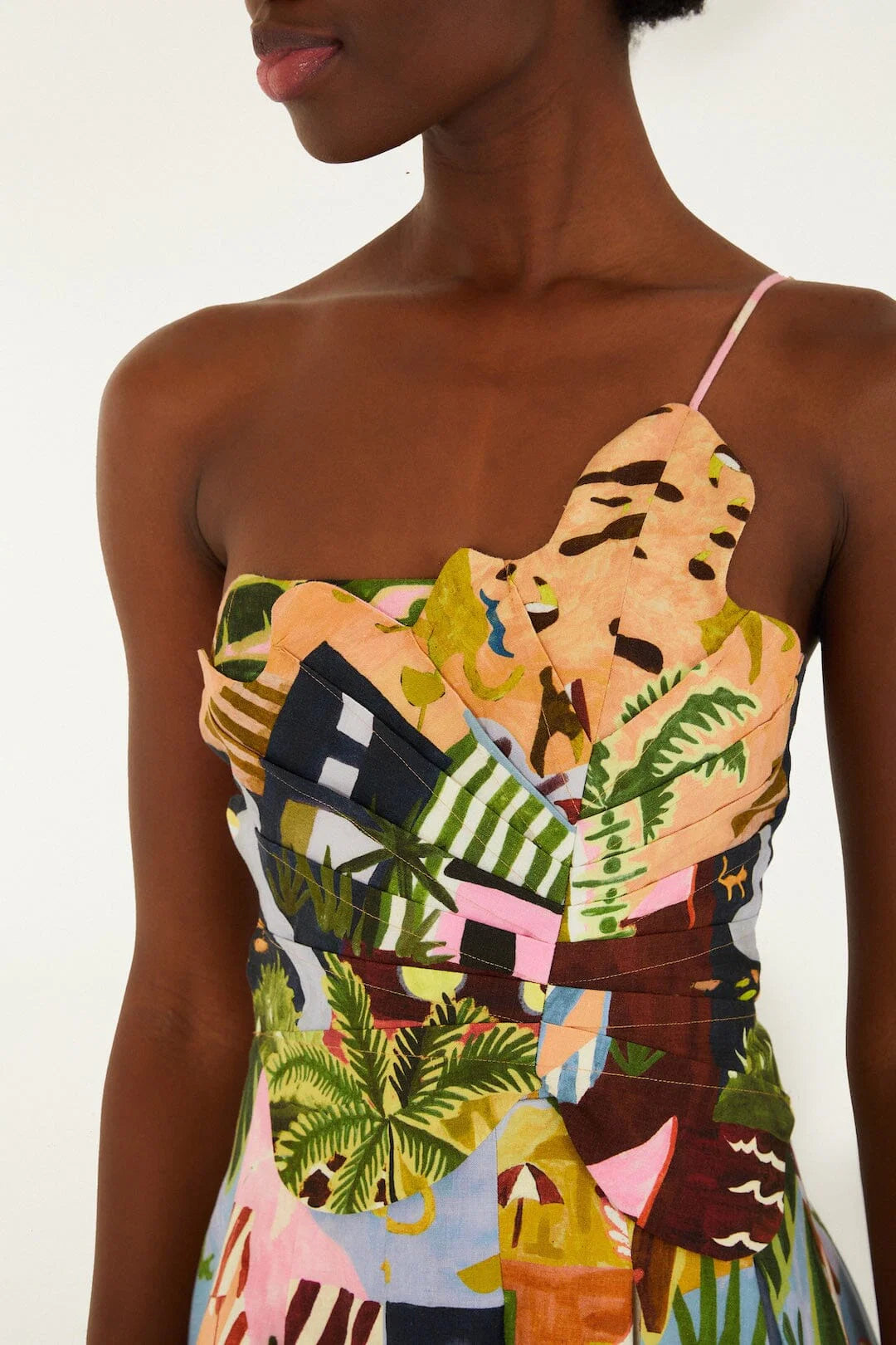 Tropical Painting Multi Mini Dress