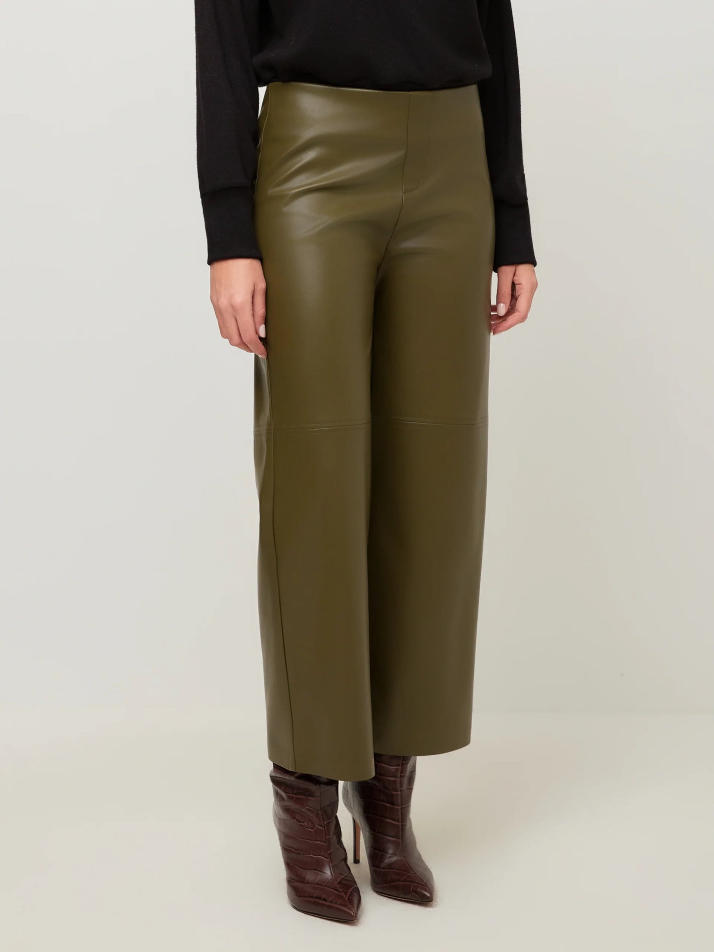 Faux Leather Cropped Pants