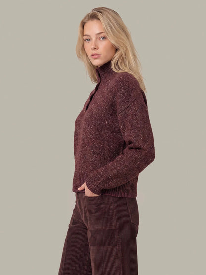 Boxy Snap Front Henley