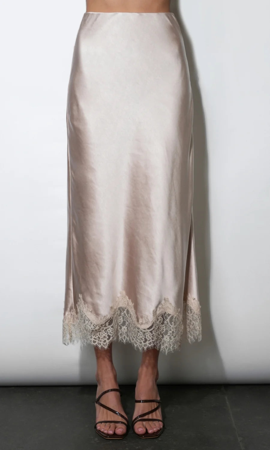 Nina Midi Lace Hem Slip Skirt