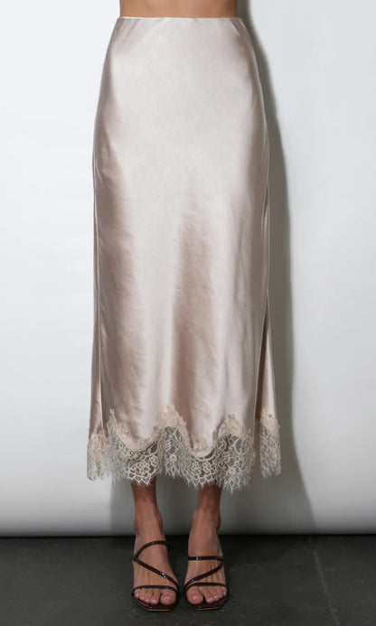 Nina Midi Lace Hem Slip Skirt