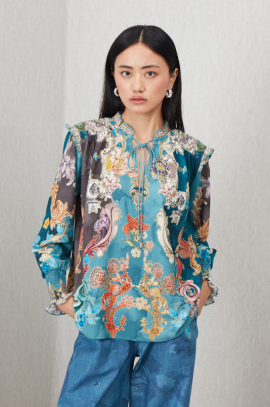 Venari Neck Tie Blouse