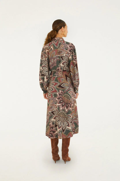 Tapestry Flowers Midi Dress