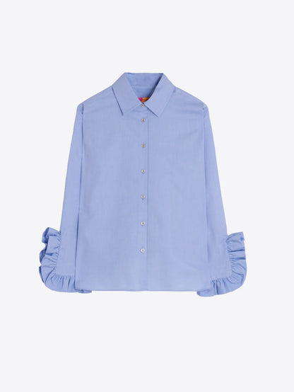 Blue Side Ruffles Shirt