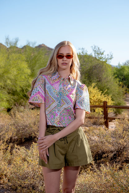 Jamie Patchwork Print Top