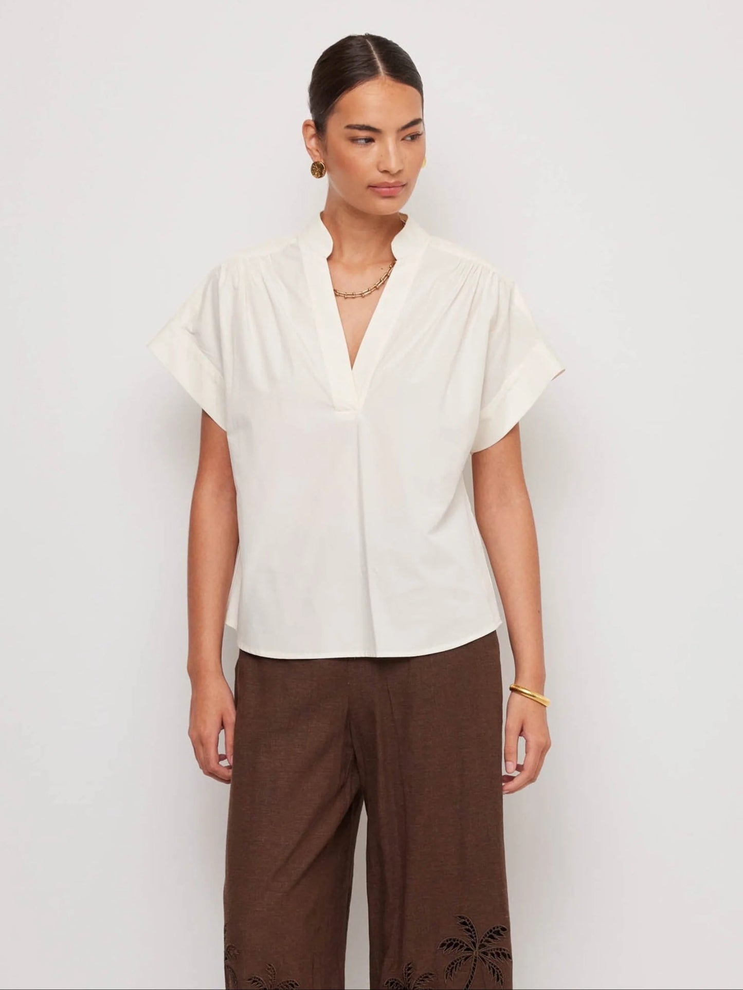 Olive Short Sleeve V-Neck