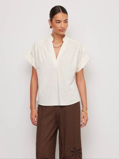 Olive Short Sleeve V-Neck