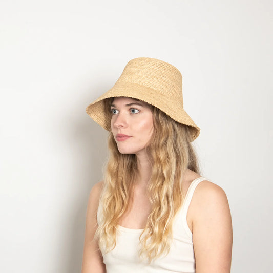 Tali Raffia Bucket Hat in Natural