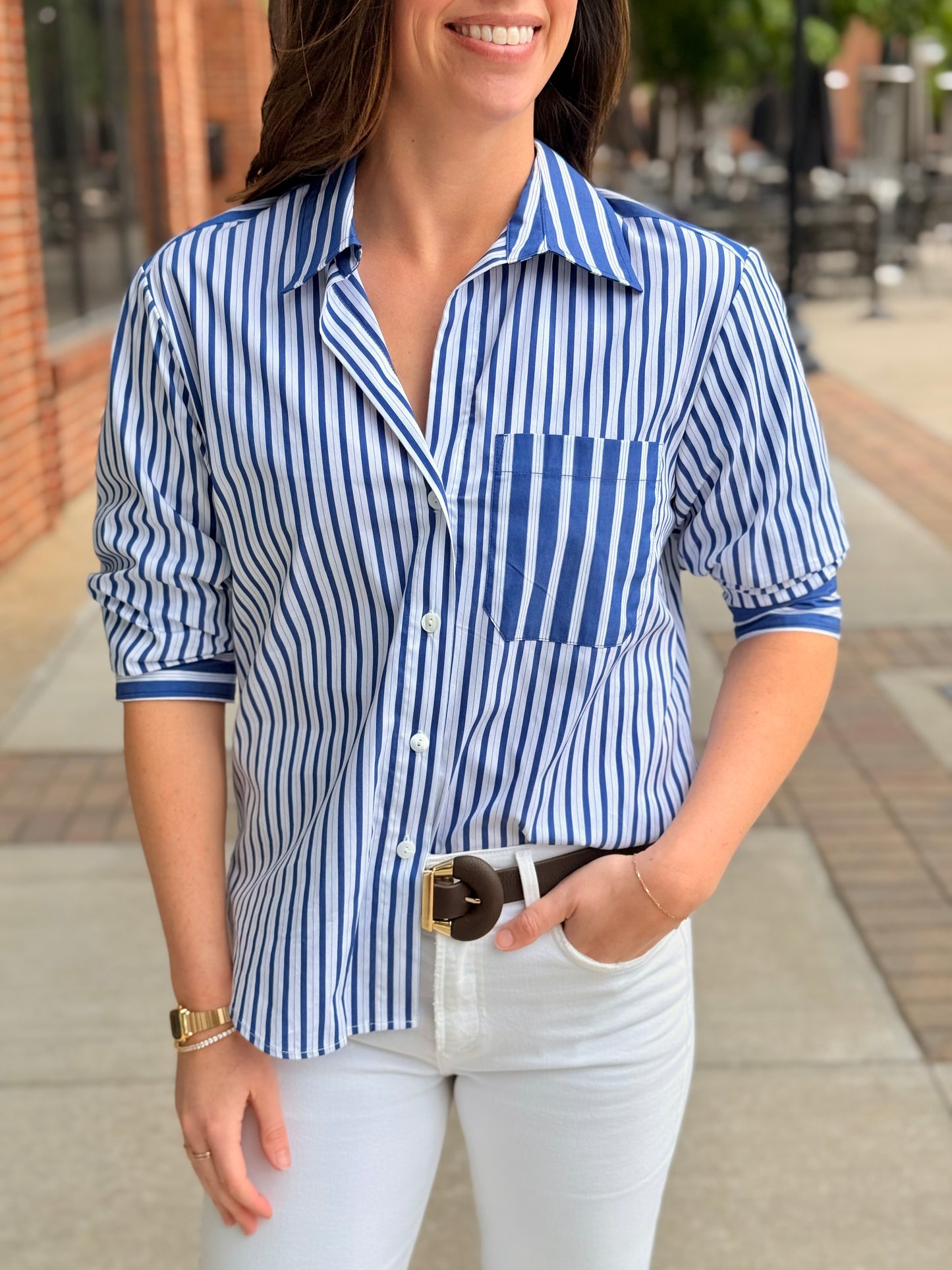 Leighton Ruched Sleeve Shirt