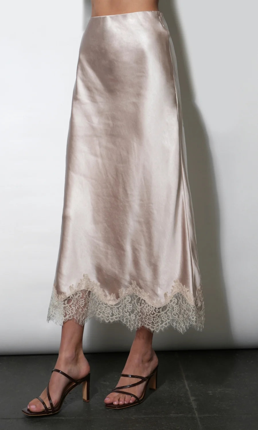 Nina Midi Lace Hem Slip Skirt