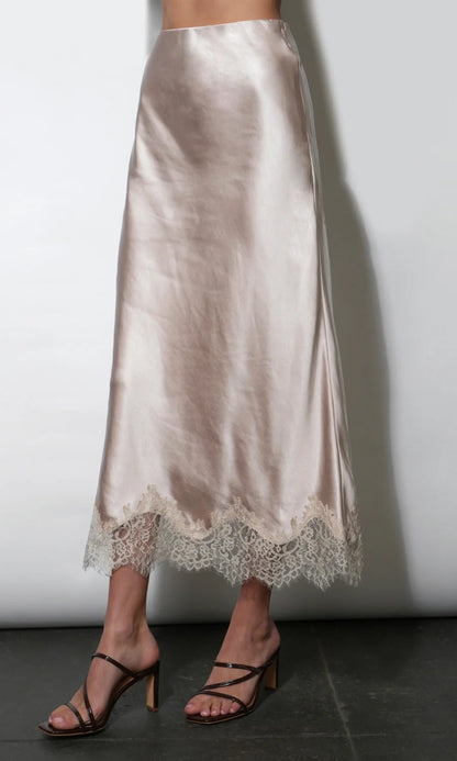 Nina Midi Lace Hem Slip Skirt