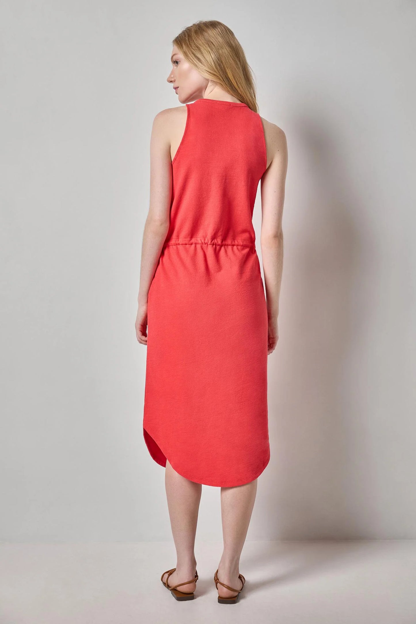 Textured Terry Shirttail Midi Dress