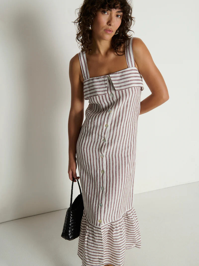 Amalia Striped Midi Dress