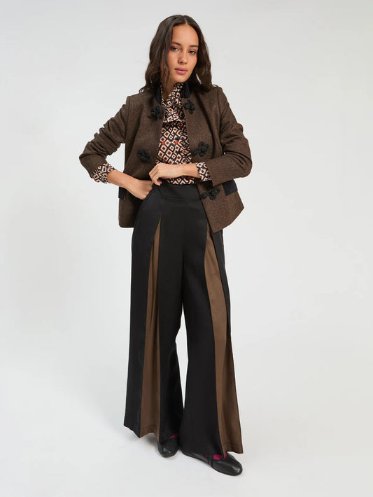 Black and Brown Two-Tone Trousers