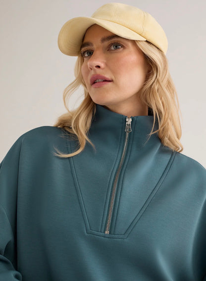 Mallard Blue Hawley Half Zip Sweat