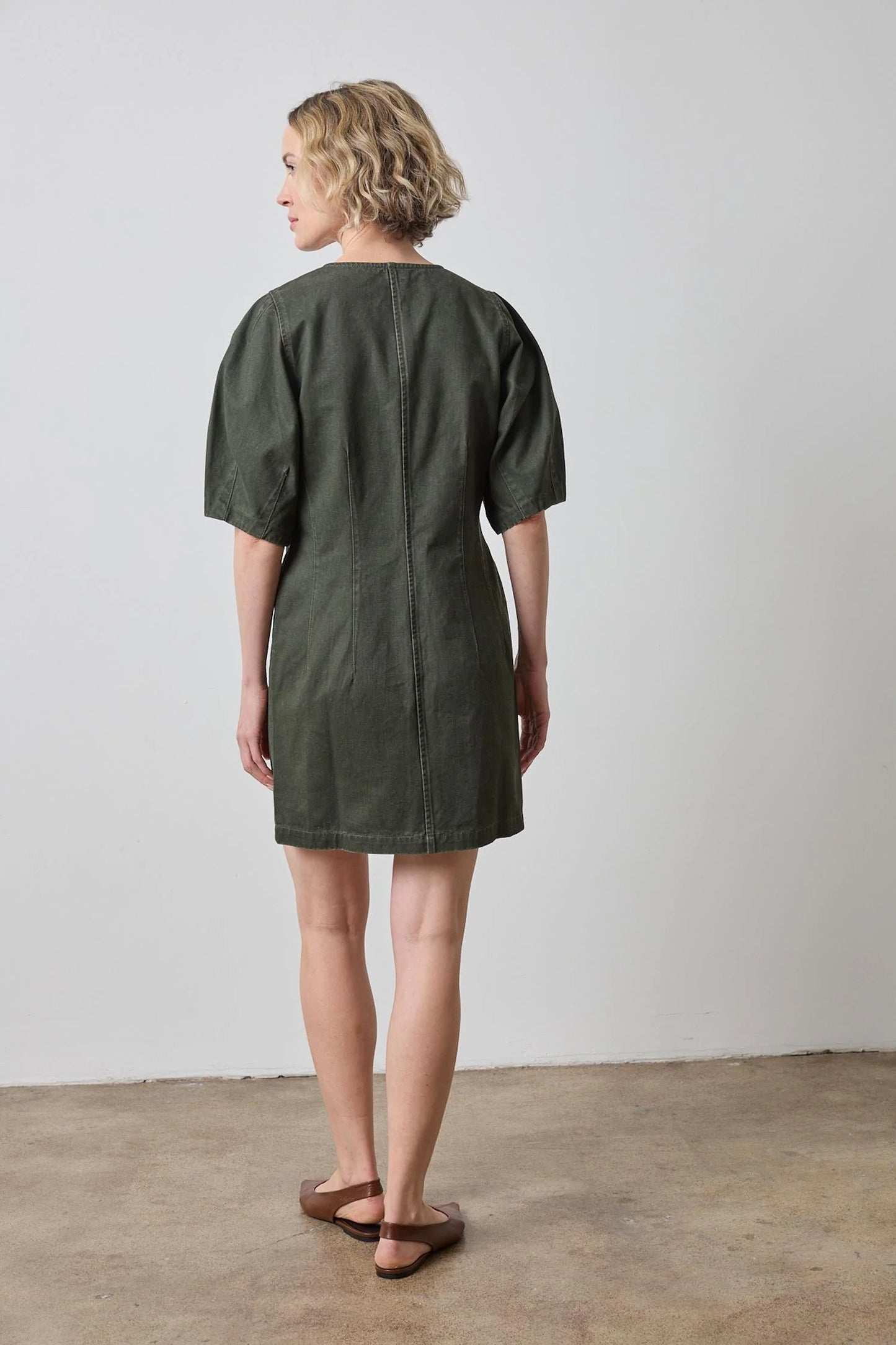 Washed Twill Full Sleeve Shirt Dress