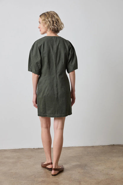 Washed Twill Full Sleeve Shirt Dress