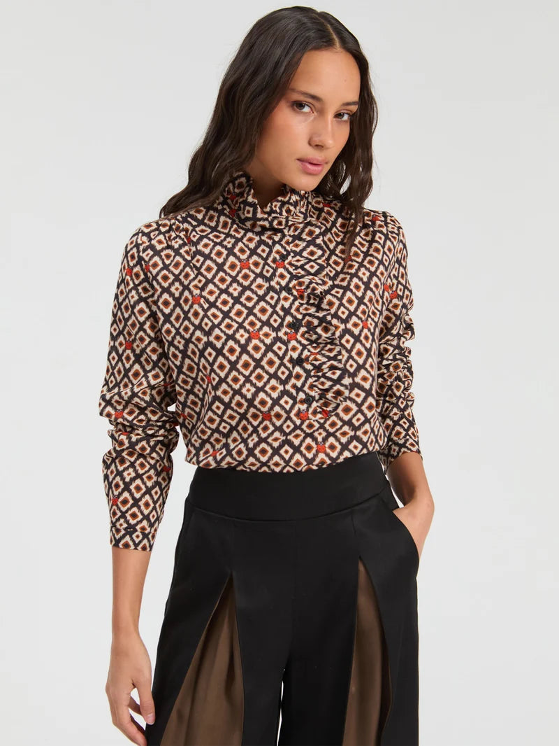 Ikat Shirt Marquitas Ruffles