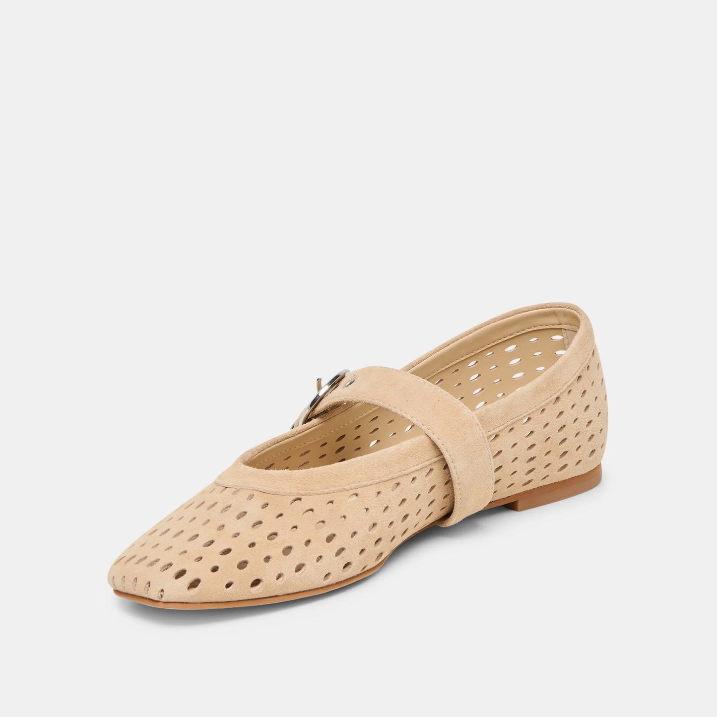 Mikel Perforated Suede Flat
