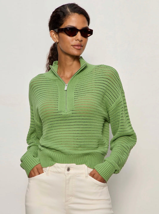 Open Knit 1/2 Zip Sweater
