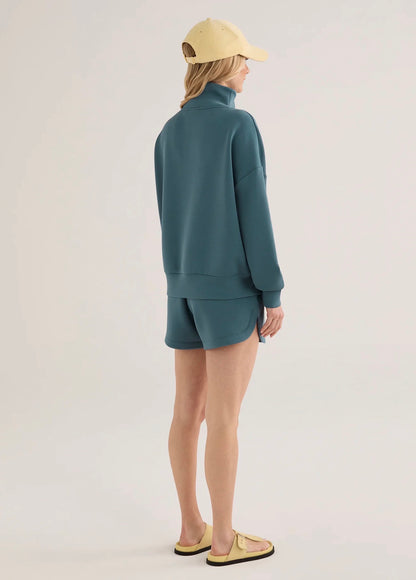 Mallard Blue Hawley Half Zip Sweat
