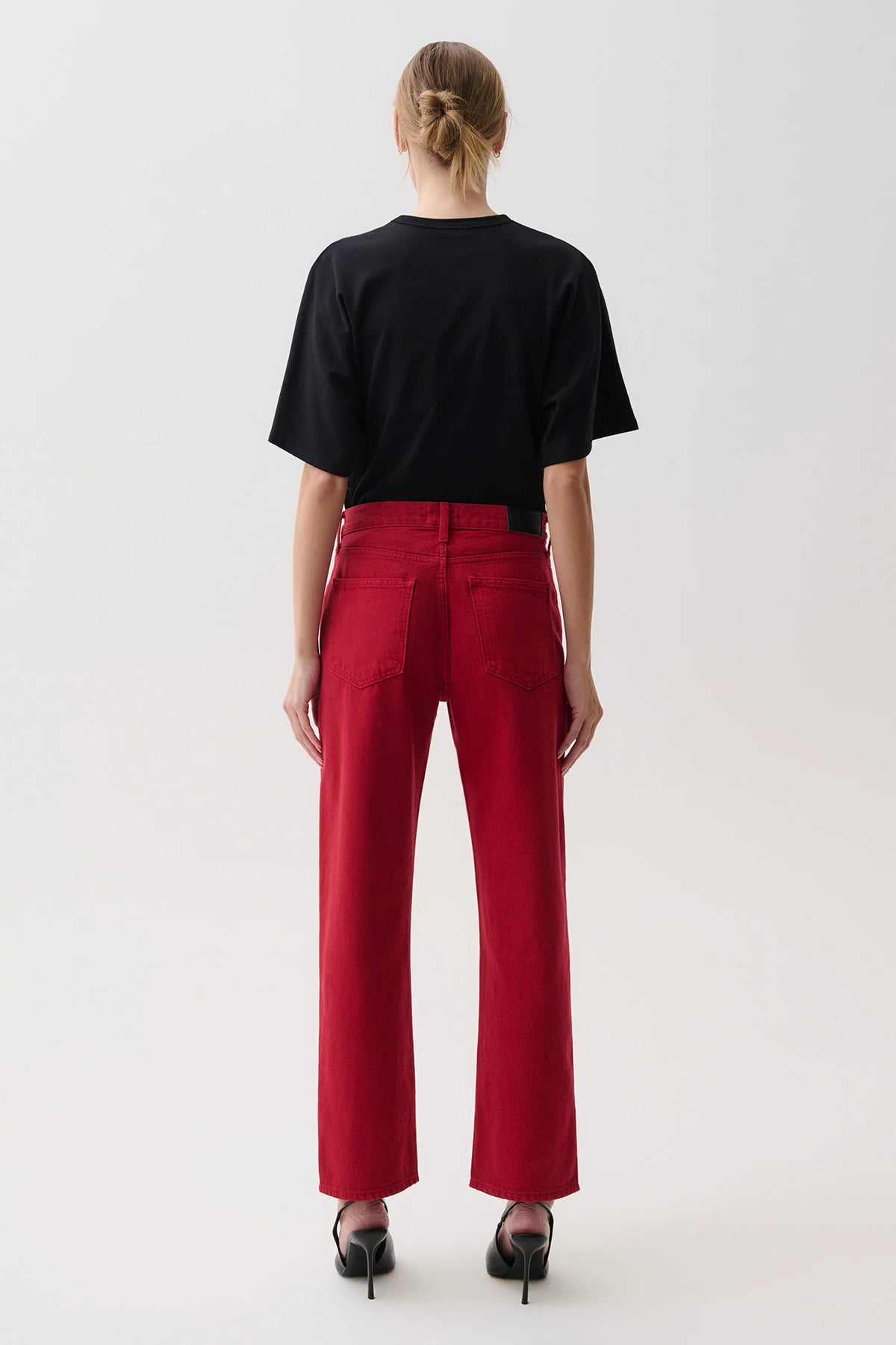 Savvy Red Lexi Mid Rise Bowed Straight