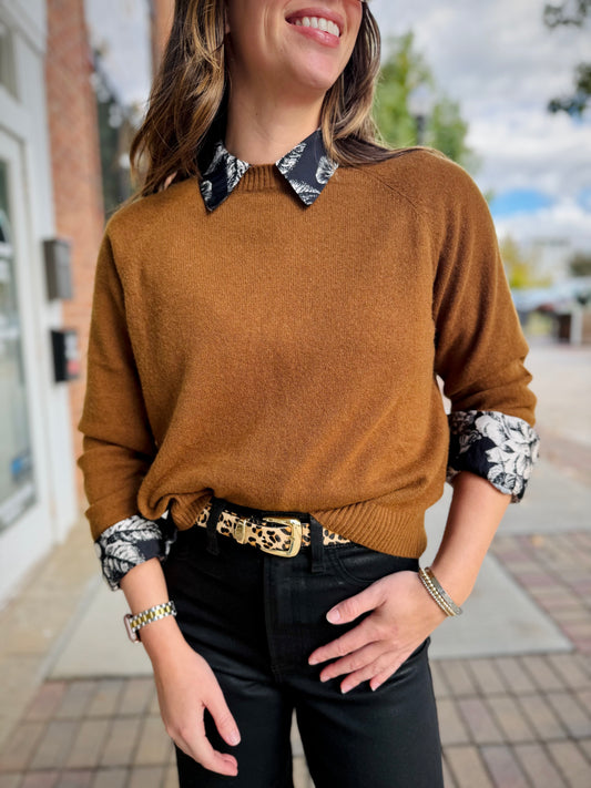 Cashmere shrunken crew