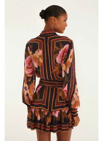 Chenille Flowers Mini Dress
