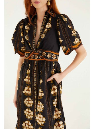 Embroidered Midi Dress