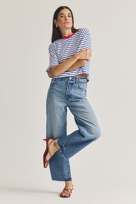 Tate High Rise Bowed Wide Leg