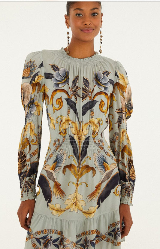 Snake Long Sleeve Mini Dress