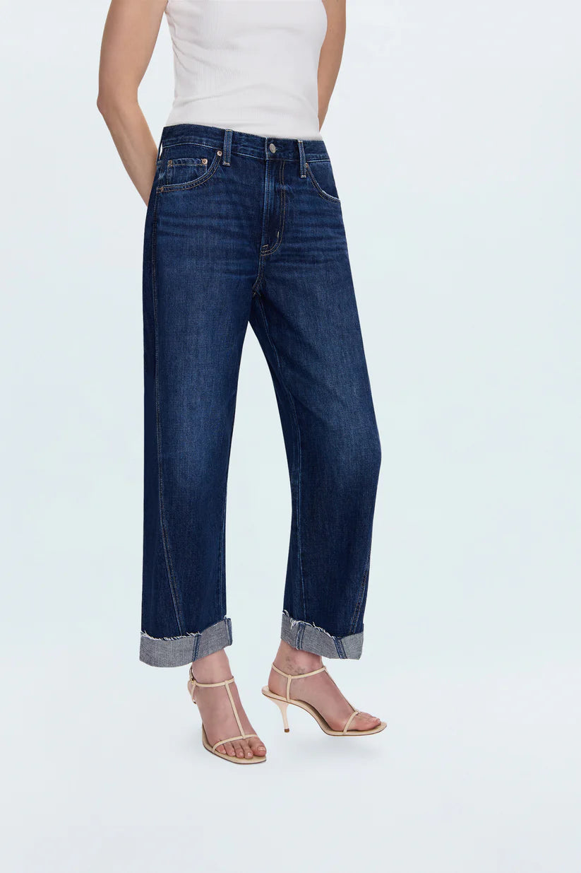 Kacey Mid Rise Cuffed Straight