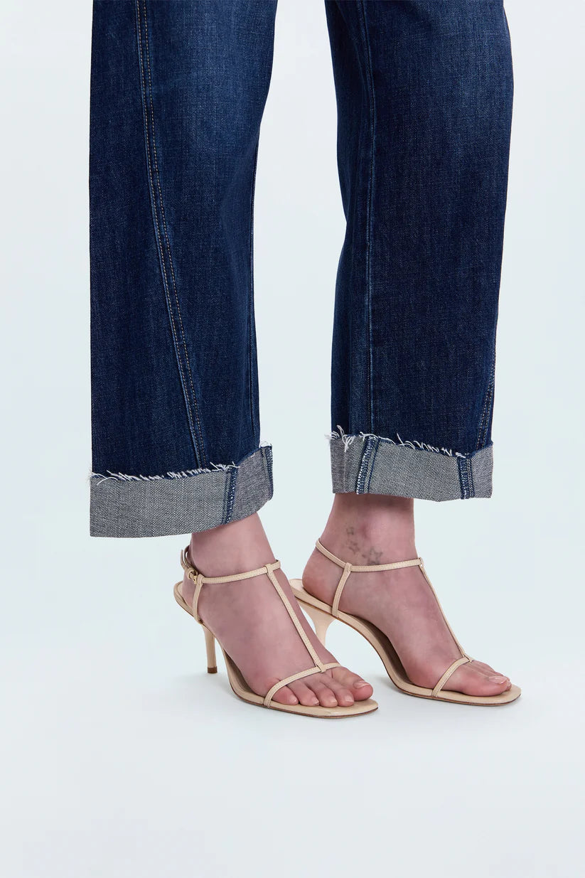 Kacey Mid Rise Cuffed Straight