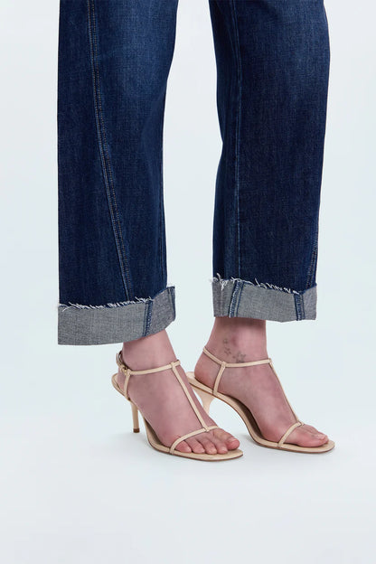 Kacey Mid Rise Cuffed Straight
