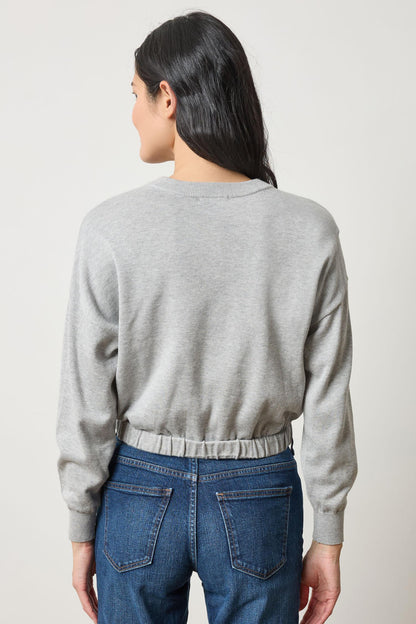 Elastic Waist Henley Sweater