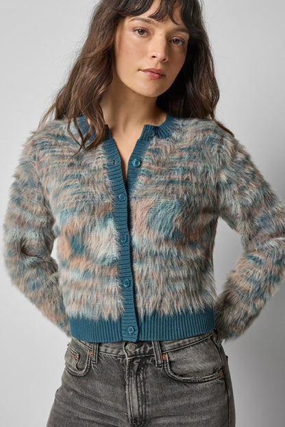 Brushed Crewneck Cardigan