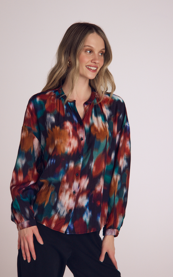 Mandarin Collar Button Down