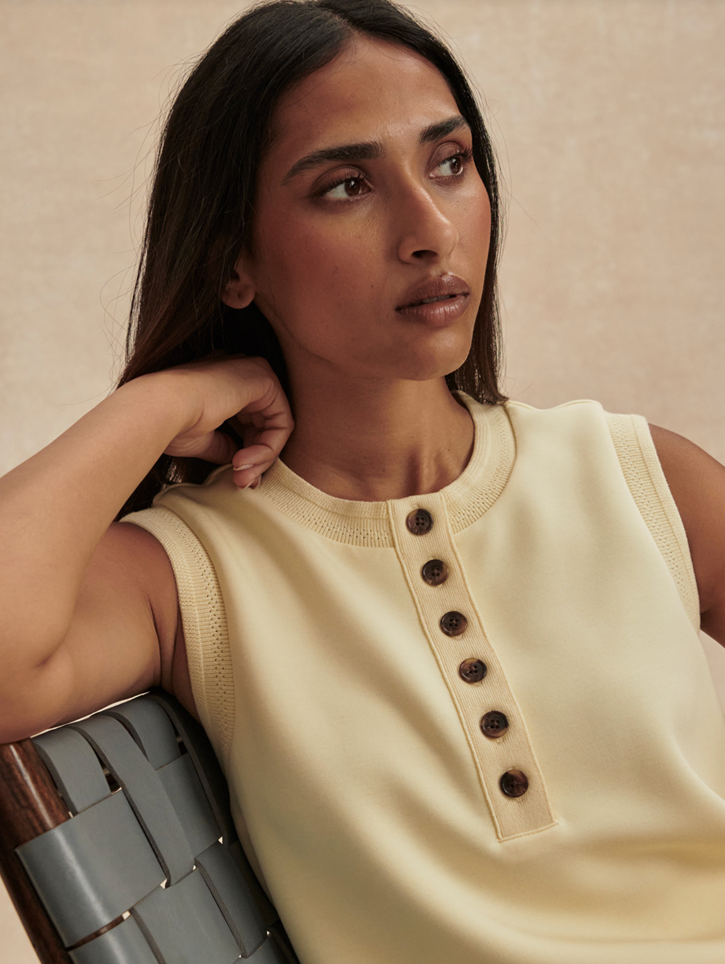 Maria Button Placket Tank