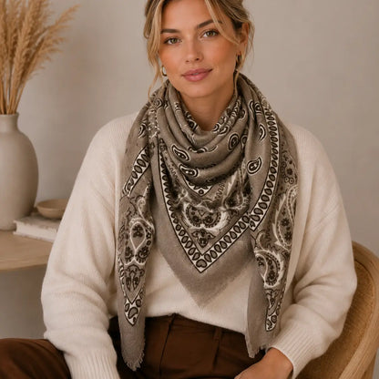 Large Wool Paisley Square