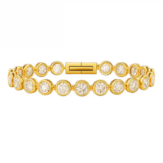 Caella Bezel Tennis Braceley - Gold