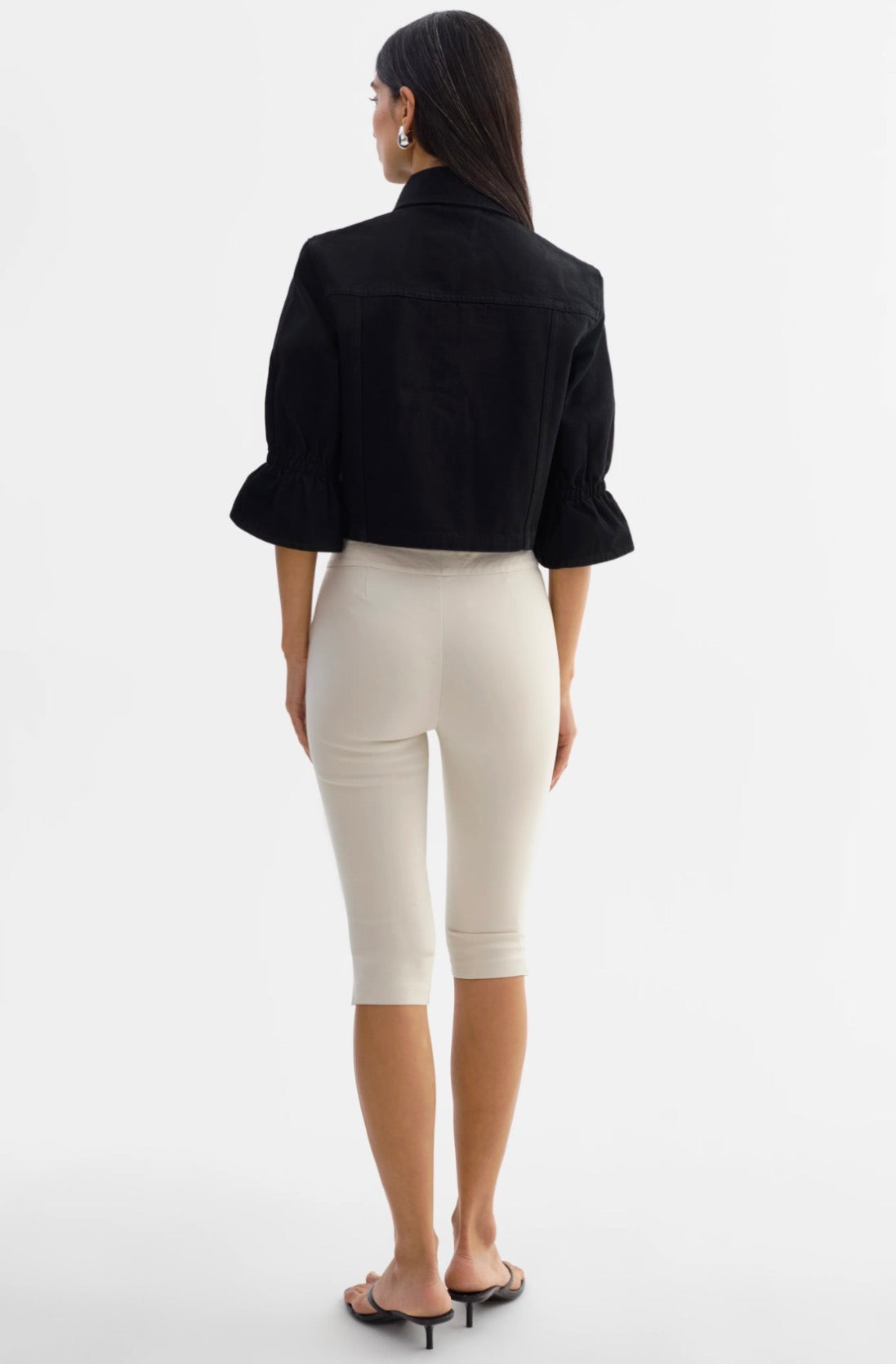 Carolina Denim Ruffle Sleeve Jacket