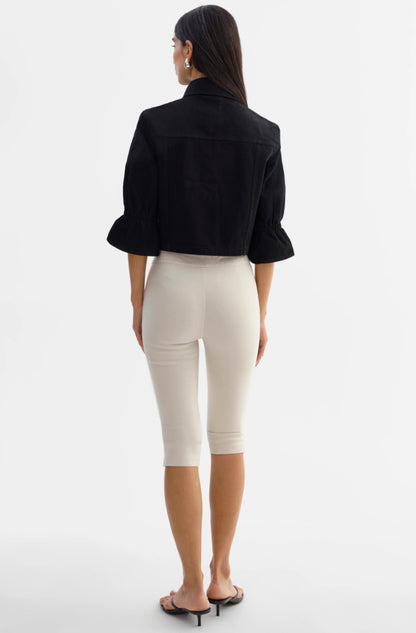Carolina Denim Ruffle Sleeve Jacket